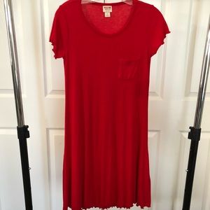 Red Jersey Knit Dress